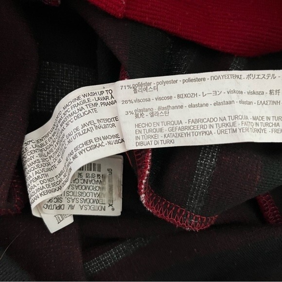 Zara Red Black and White Striped 3/4 Sleeve Shift Dress, Size S - Picture 10 of 12